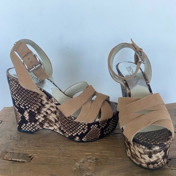 NWOT - Michael Kors Platform Wedges Sandals - Picture 1 of 3